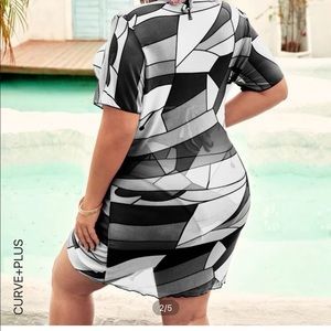 Black & White plus size bikini with matching cover up